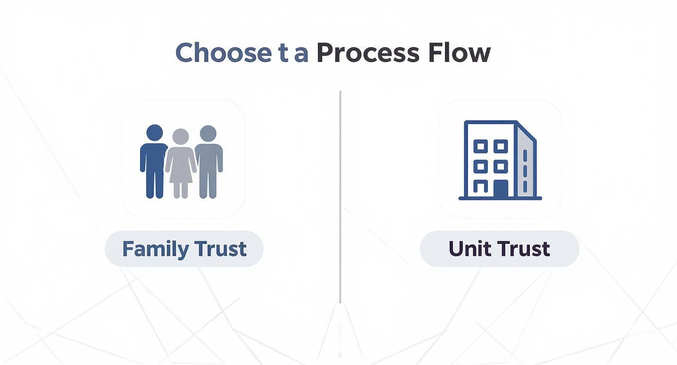 Infographic about how to set up a trust in australia