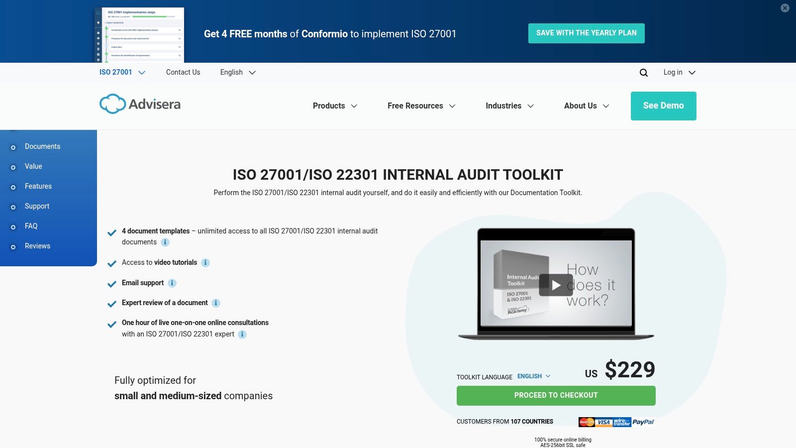 Advisera – 27001Academy (ISO 27001 Audit/Implementation Checklists and Toolkits)