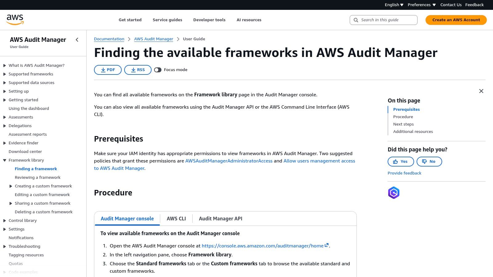 AWS – Audit Manager Frameworks and AWS Artifact Reports