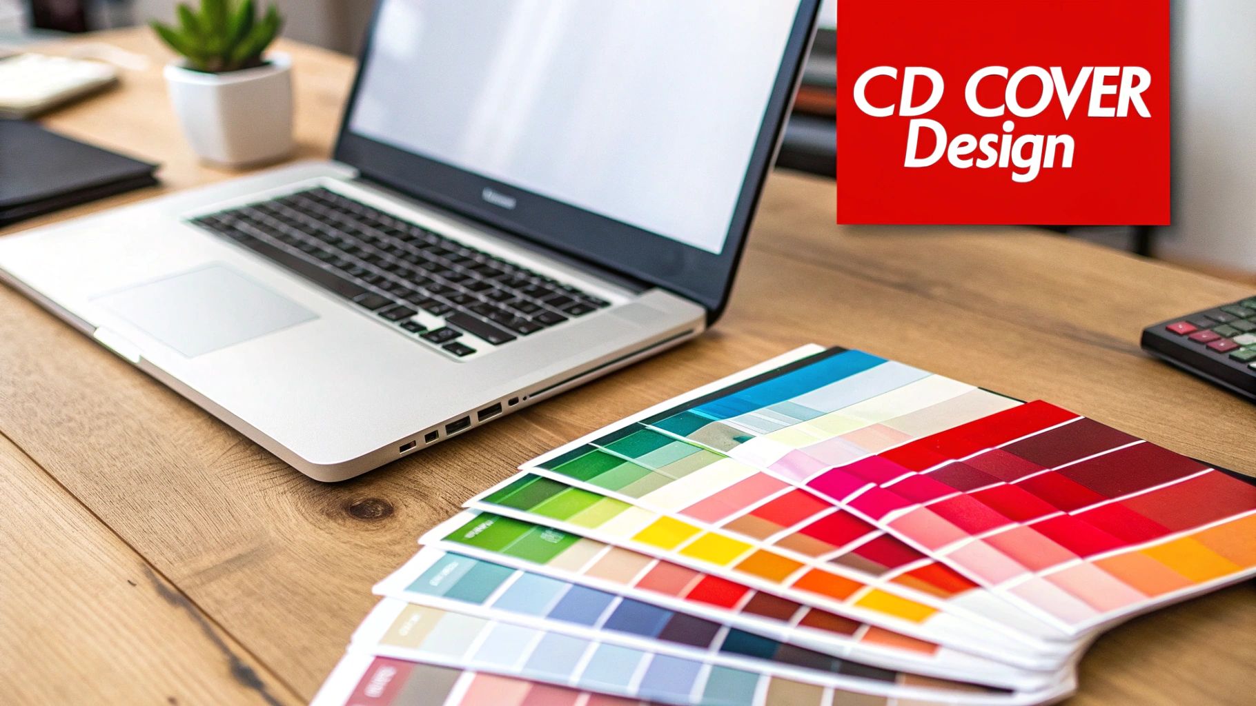 A custom-designed CD jewel case and disc, showing creative artwork that matches the musical theme.