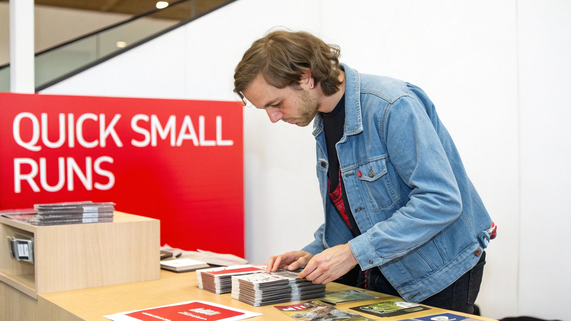 A detailed close-up shot of a CD replication machine stamping discs in a factory setting.