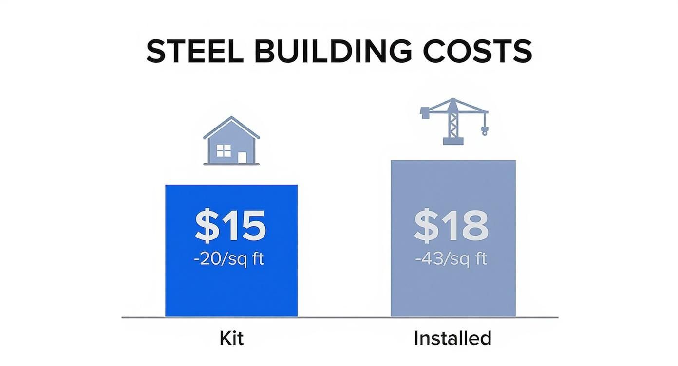 Infographic about how much does a steel building cost