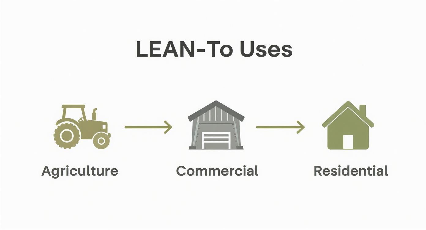 Infographic about lean to steel building