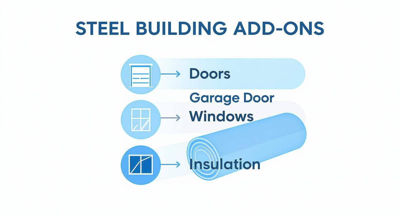 Infographic about how much are steel buildings