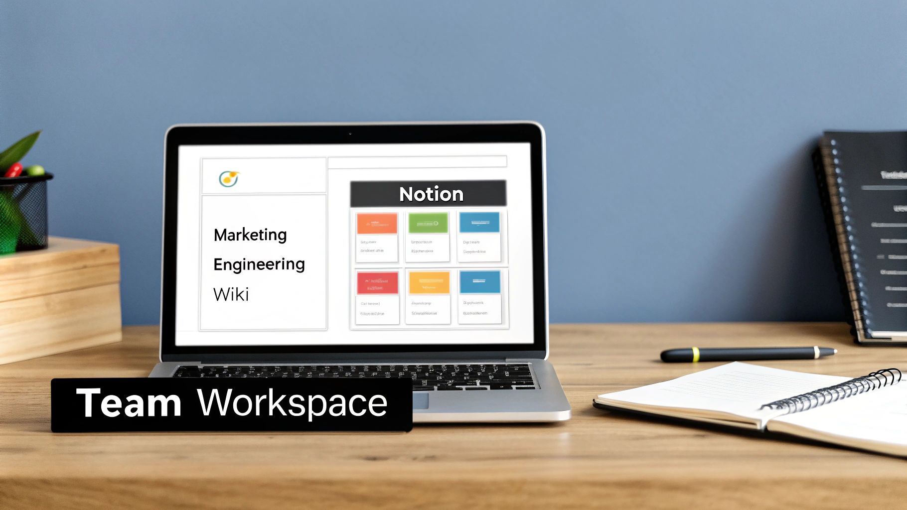 A visual representation of interconnected databases and collaborative features in Notion