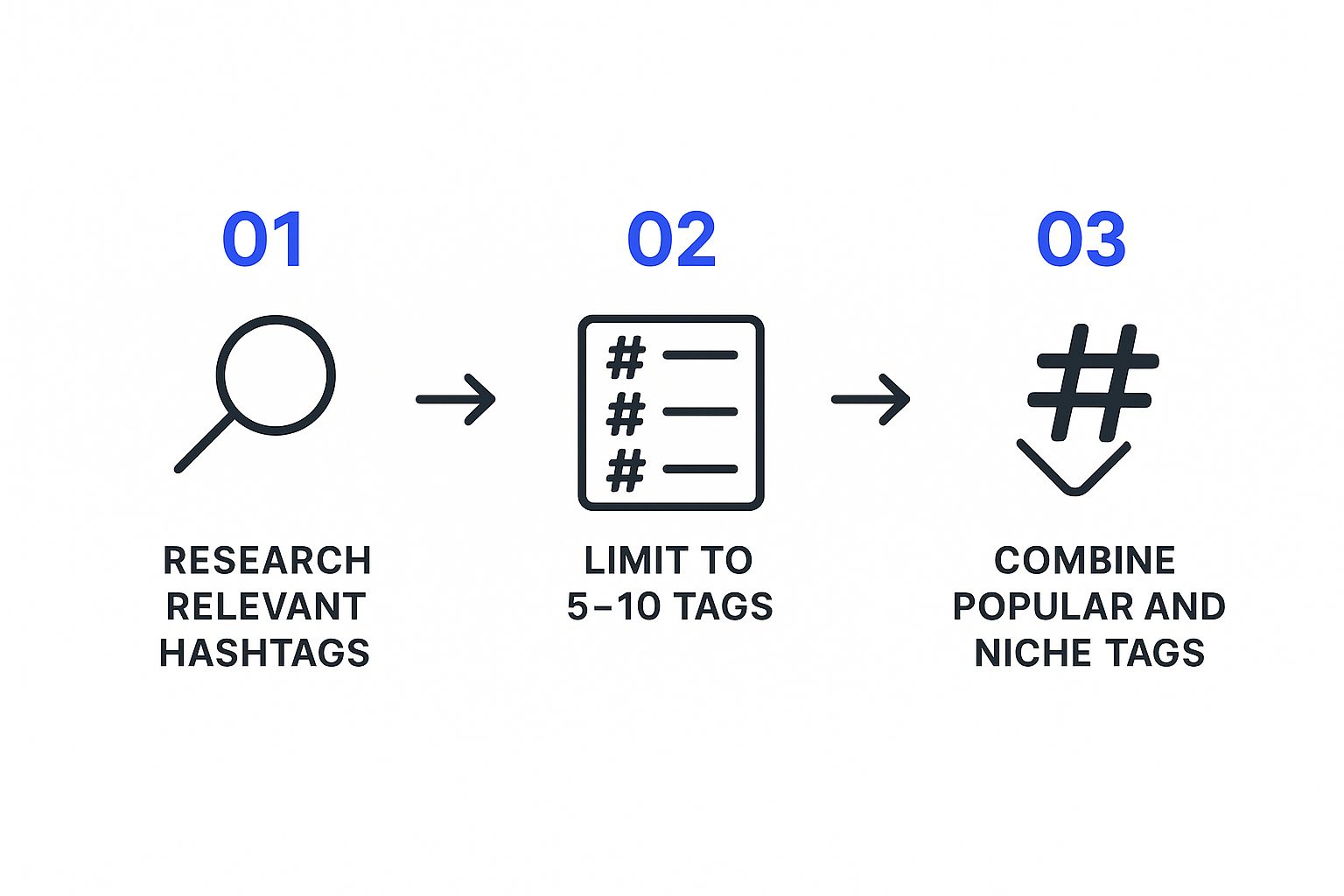 Infographic about how to find trending hashtags