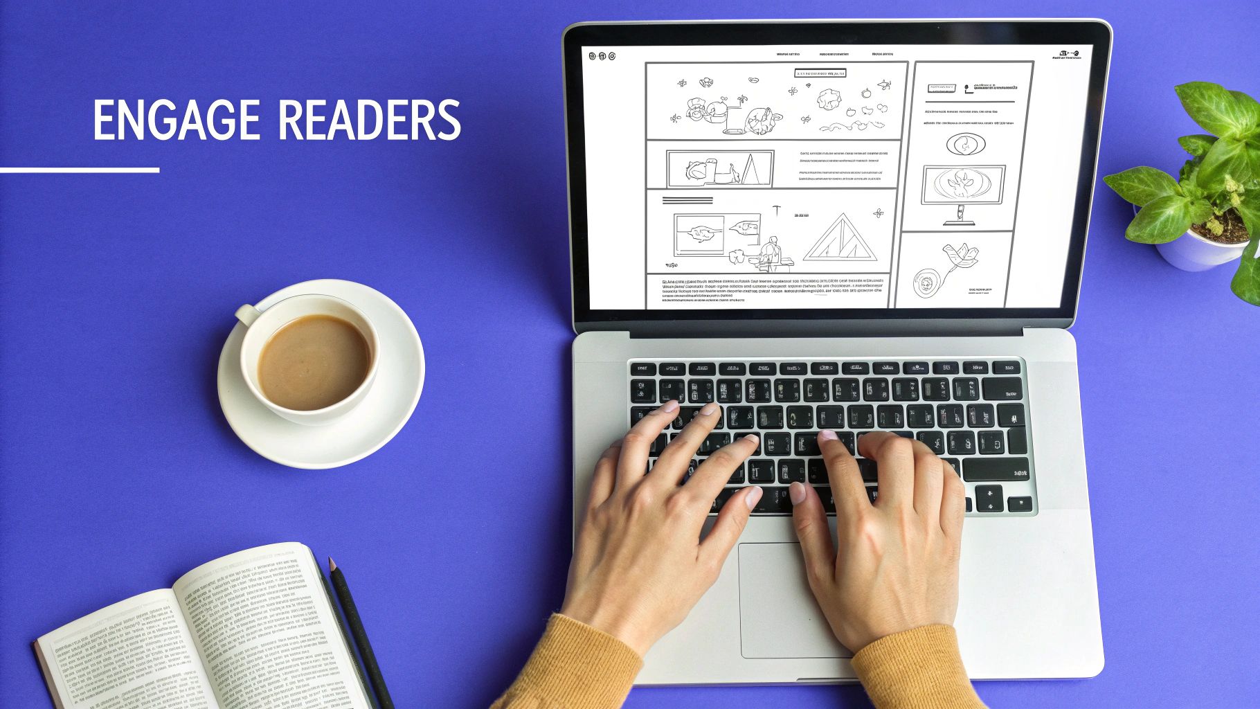 A magnifying glass hovering over a LinkedIn article, symbolizing optimization