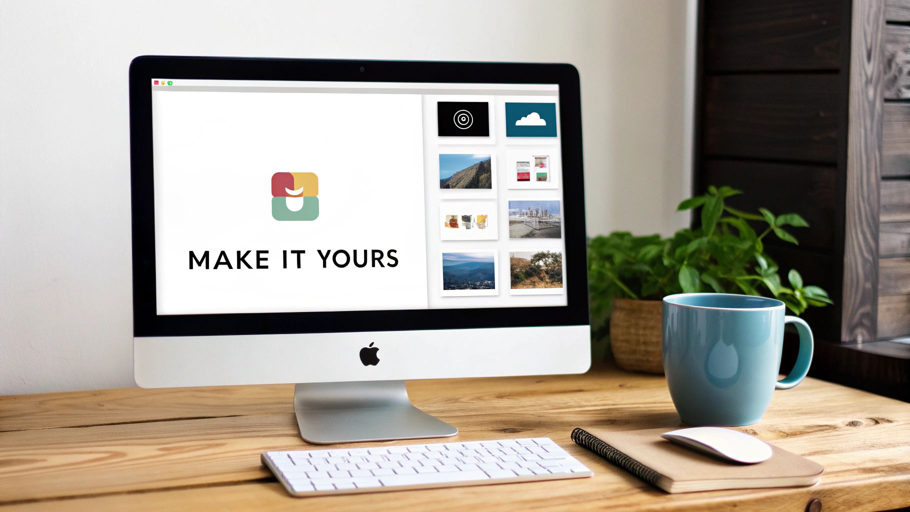 A visually appealing and personalized Notion schedule template showing icons, custom covers, and progress bars.