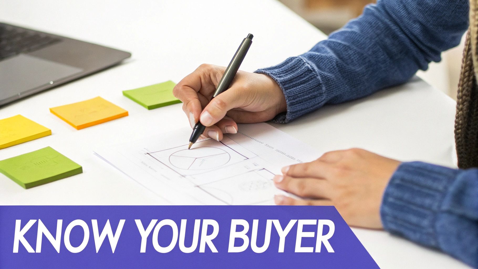 A person using sticky notes to map out a customer journey on a glass wall.