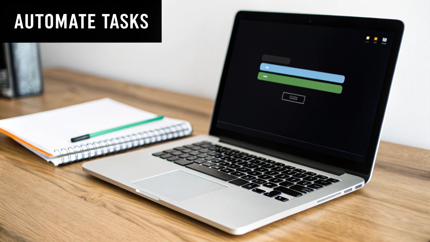 A person's hands working on a laptop displaying a Notion dashboard, symbolizing automation.