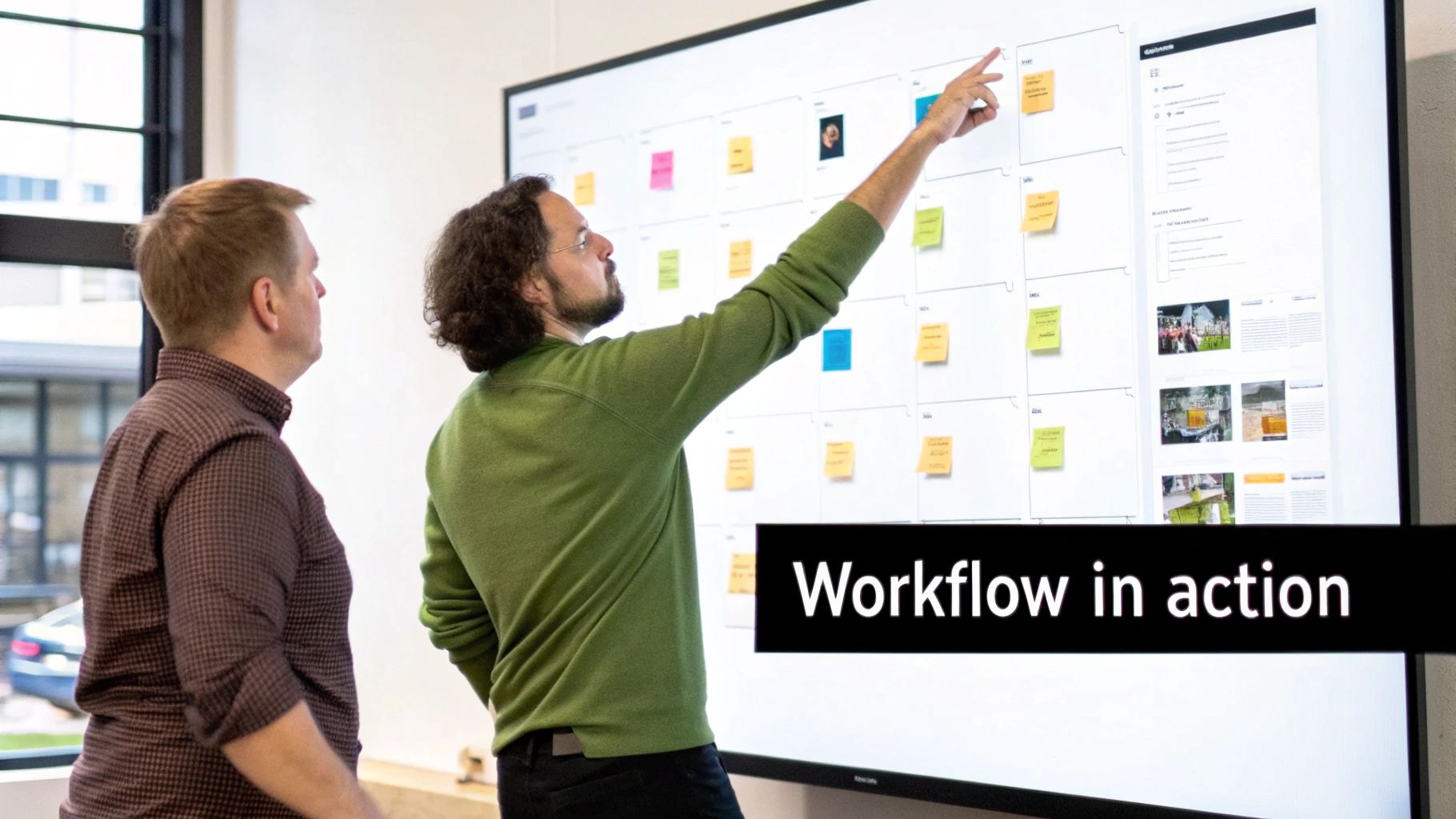 Marketing team collaborating on a multi-channel product launch using workflow software