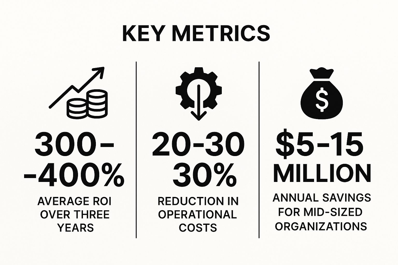 Infographic showing key data about Cost Reduction and Resource Optimization