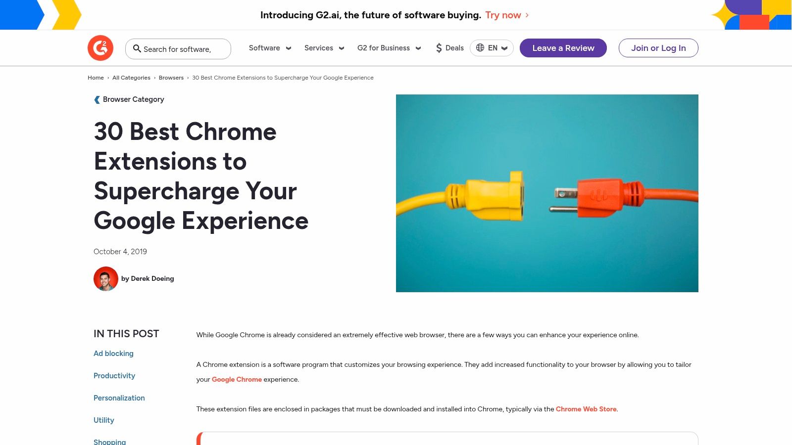 G2 – Best Chrome Extensions roundup