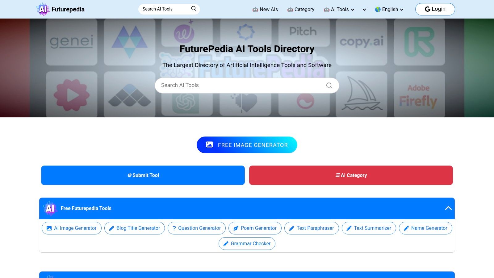 Futurepedia – AI tools directory