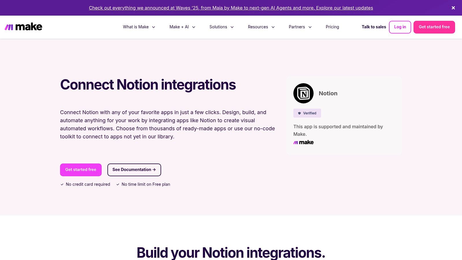 Make (formerly Integromat) — Notion Integration