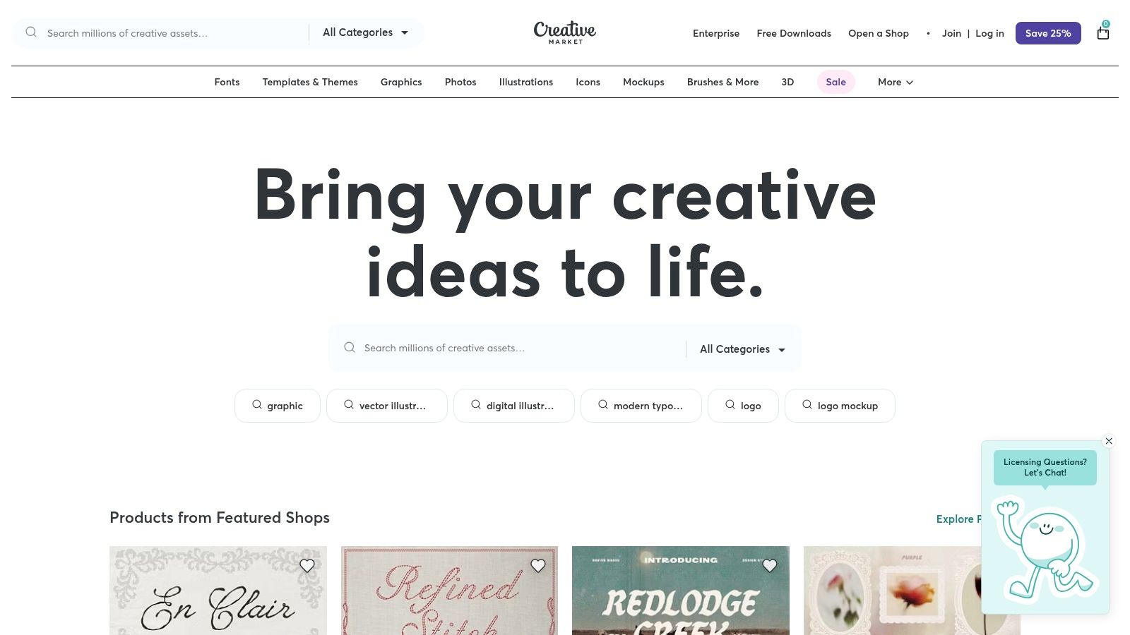 Creative Market (Notion productivity listings)