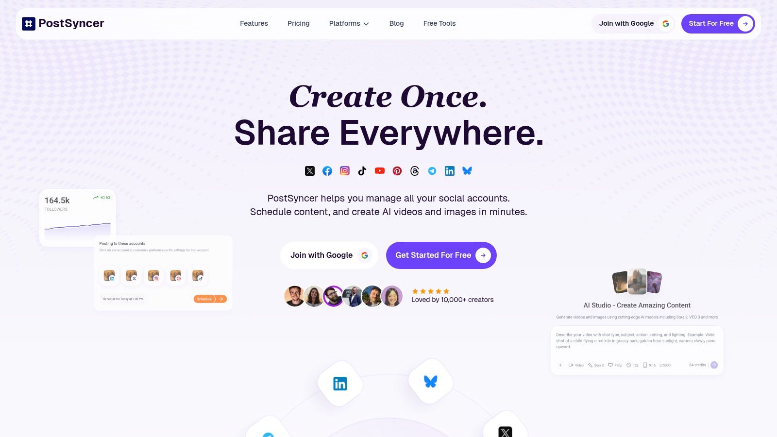 PostSyncer's visual social media content calendar