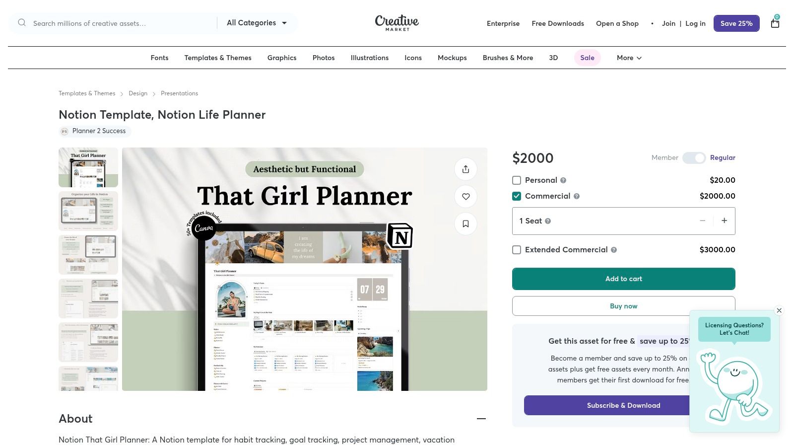 Creative Market — Notion Life Planner