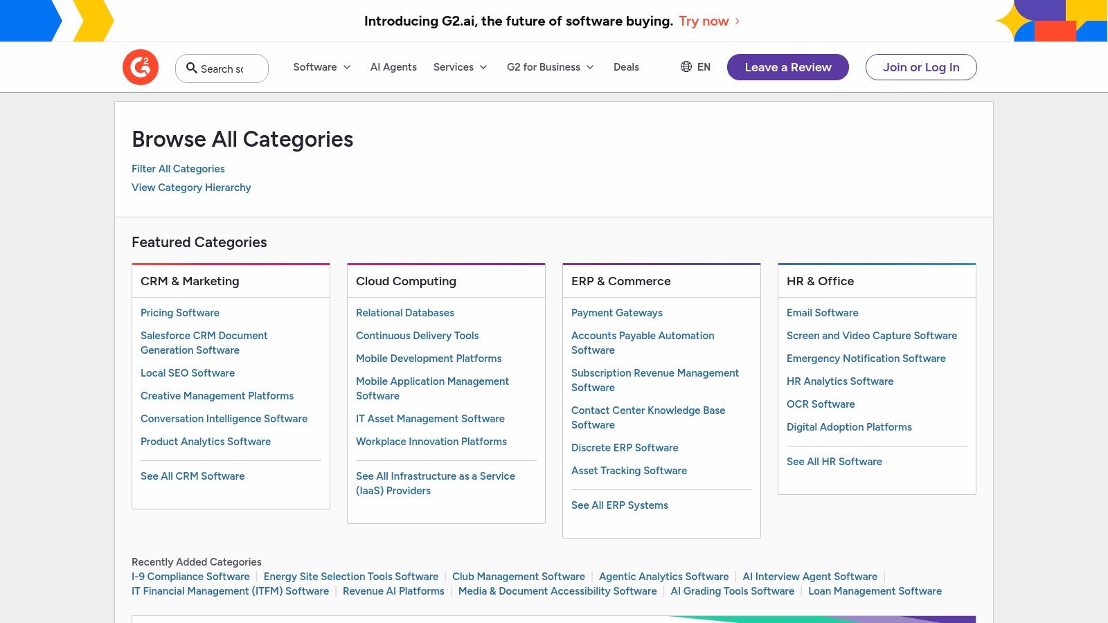G2 (Database categories)