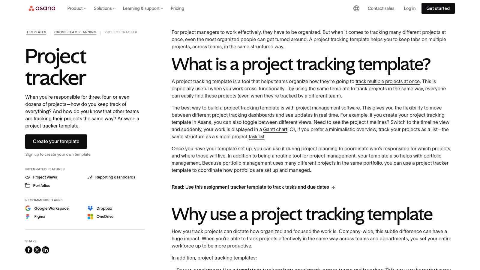 Asana Templates (Project Tracker)