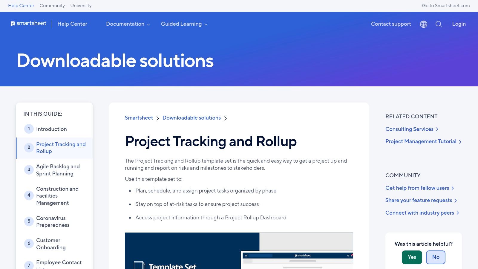 Smartsheet Template Sets and Free Downloads