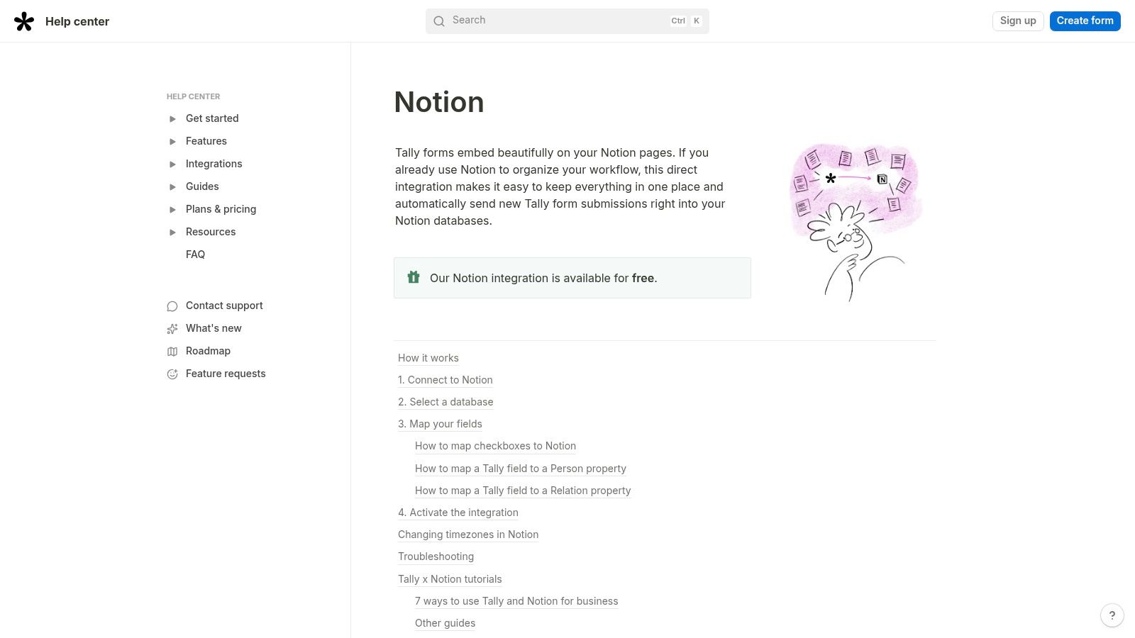 Tally ↔ Notion (native integration)