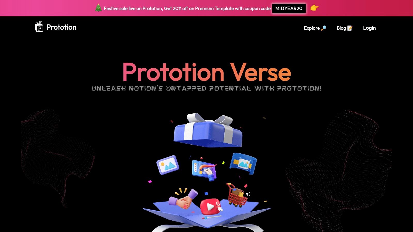 Prototion website screenshot showing various templates for sale