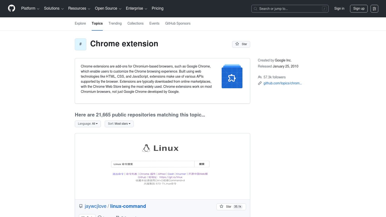 GitHub – Chrome extension projects (open‑source)