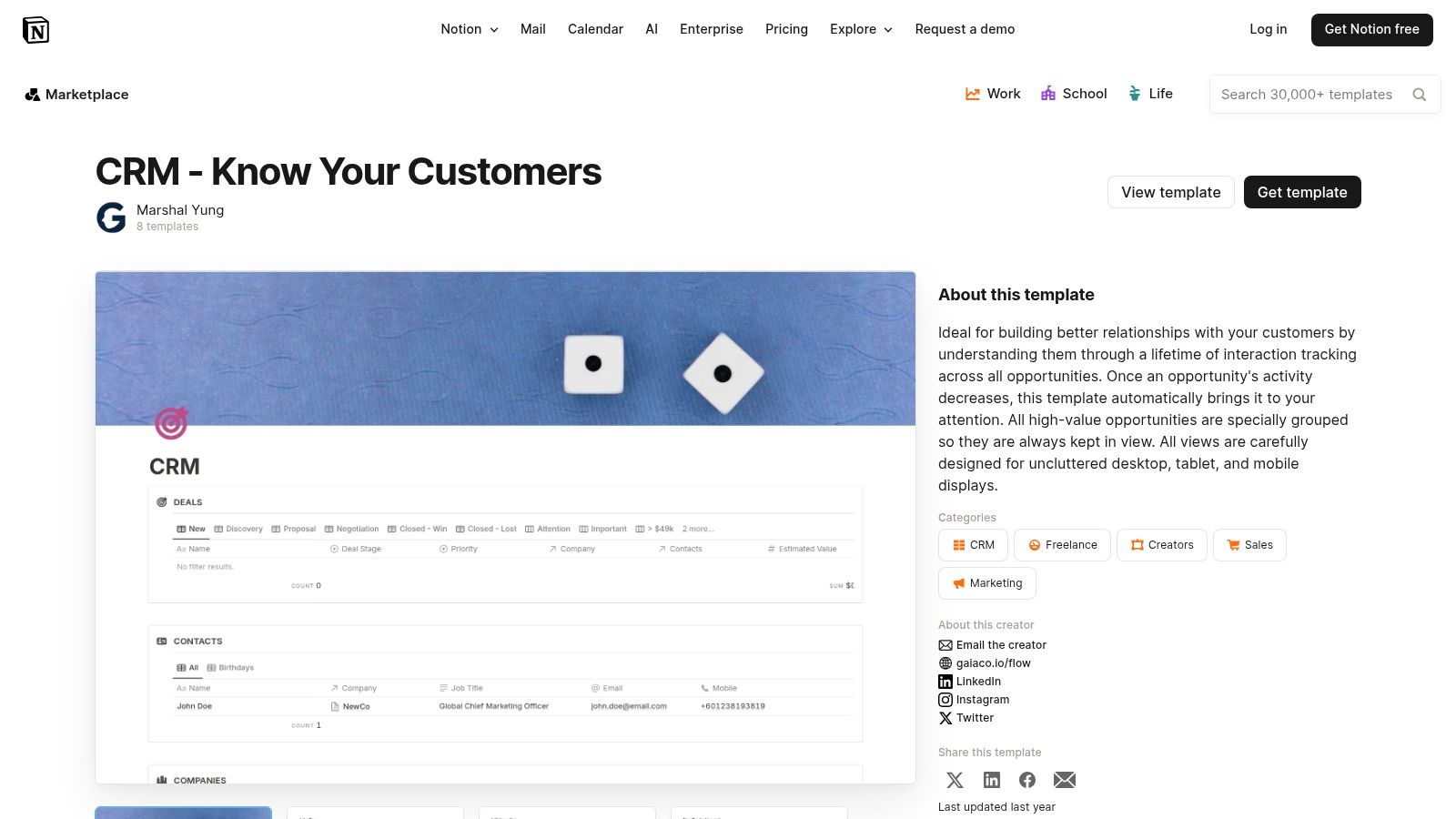 Notion Template Gallery