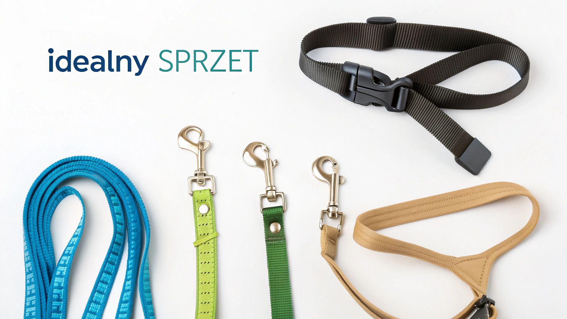 Pies w dobrze dobranych szelkach gotowy na spacer.