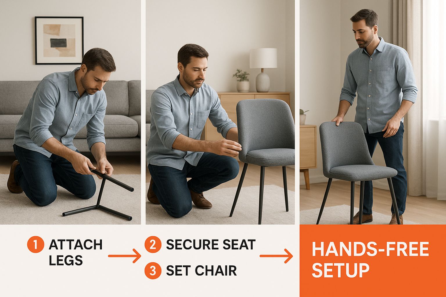Infographic about assembled furniture delivered