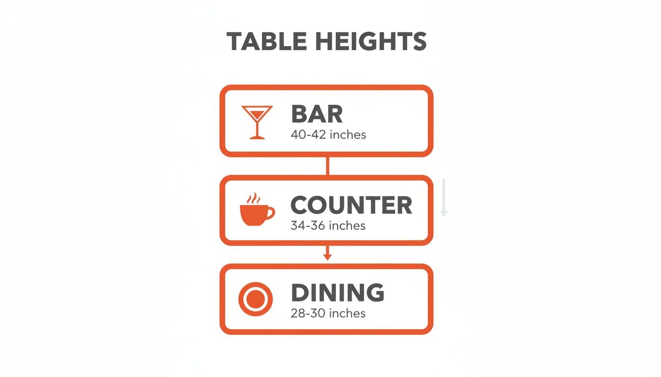 Infographic about bar height outdoor table