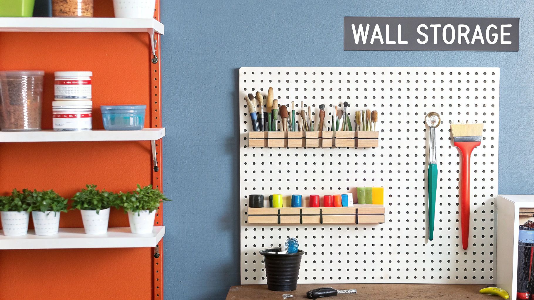 Pegboard Wall Storage System