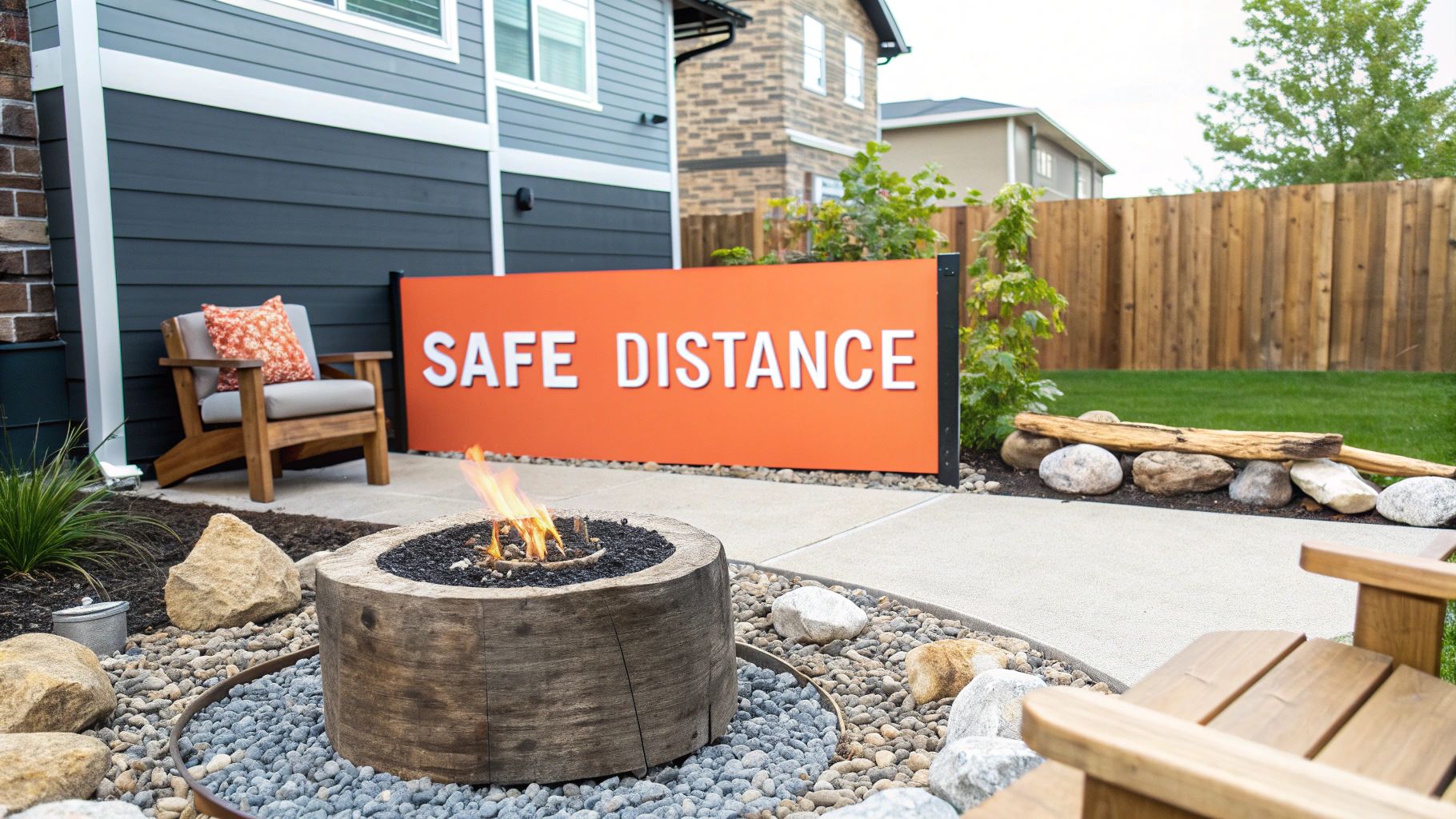 Maintain Safe Distance from Structures and Combustible Materials