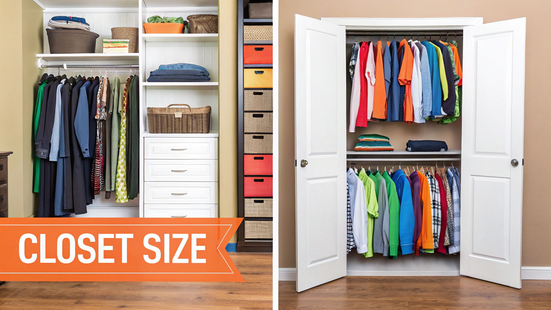A large, organized custom walk-in closet with ample shelving and hanging space.