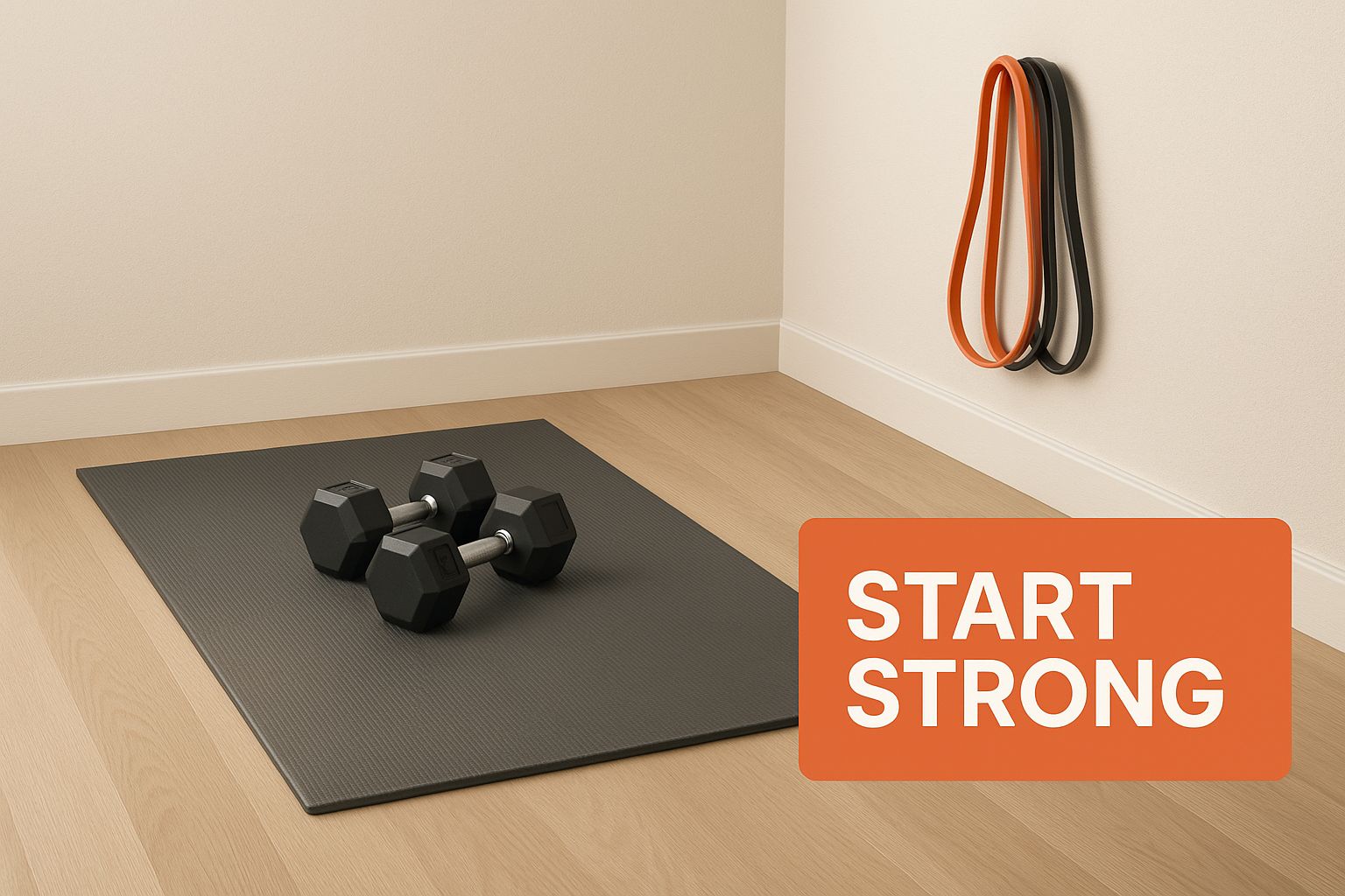 Infographic about home gym equipment for beginners