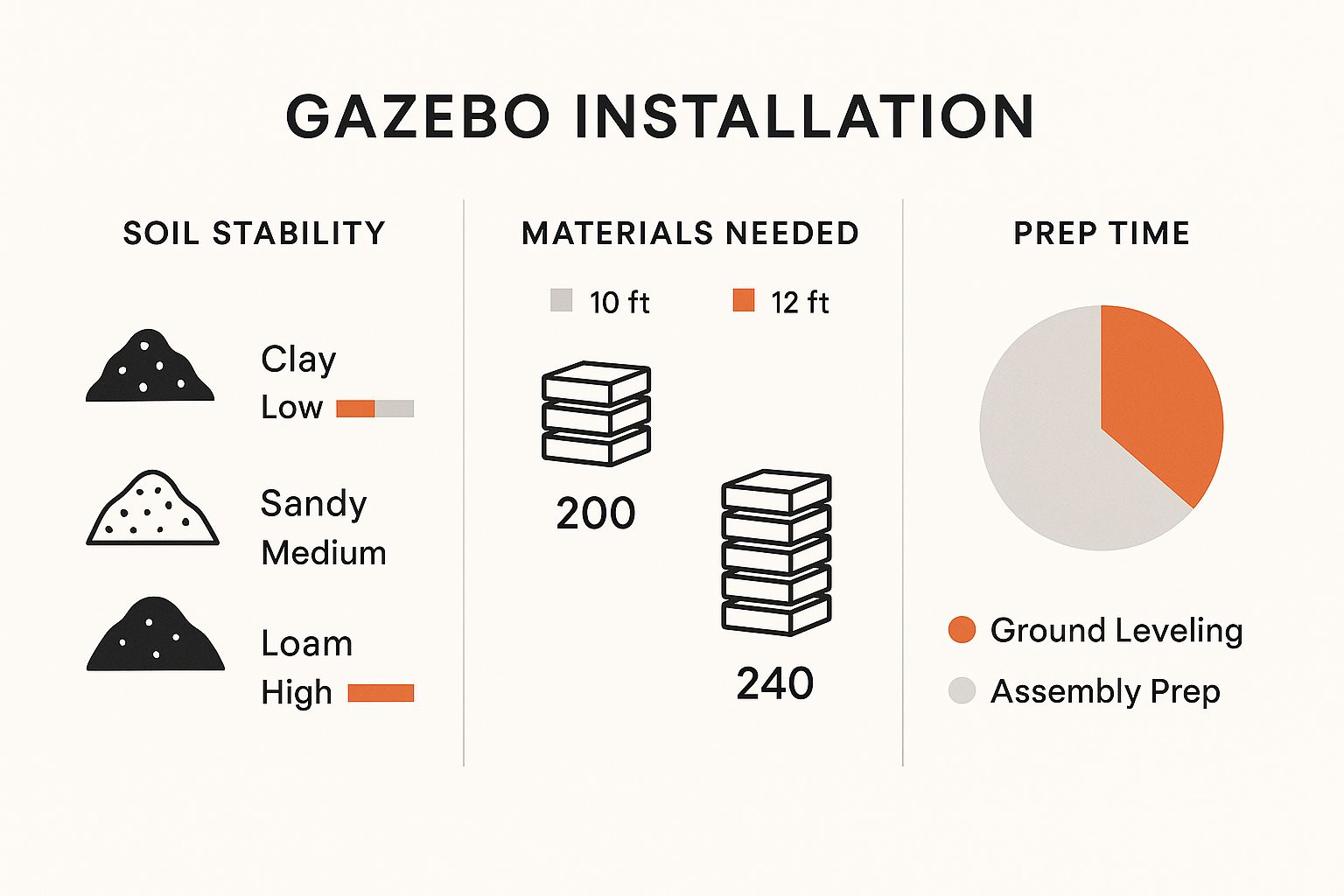 Infographic about assembling a gazebo