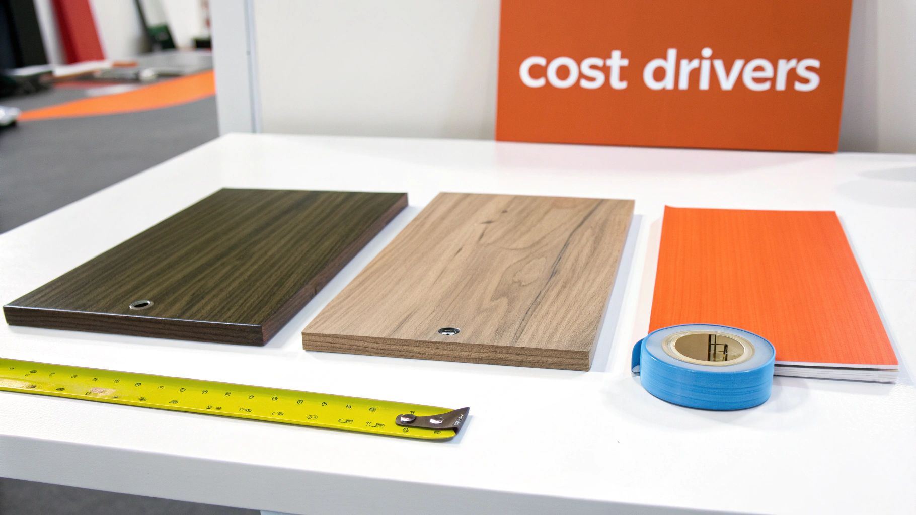 A well-organized custom closet with drawers, shelves, and hanging rods.