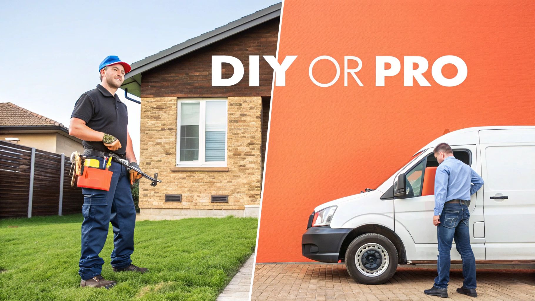 A person assembling a trampoline frame in a backyard, comparing DIY vs professional installation.