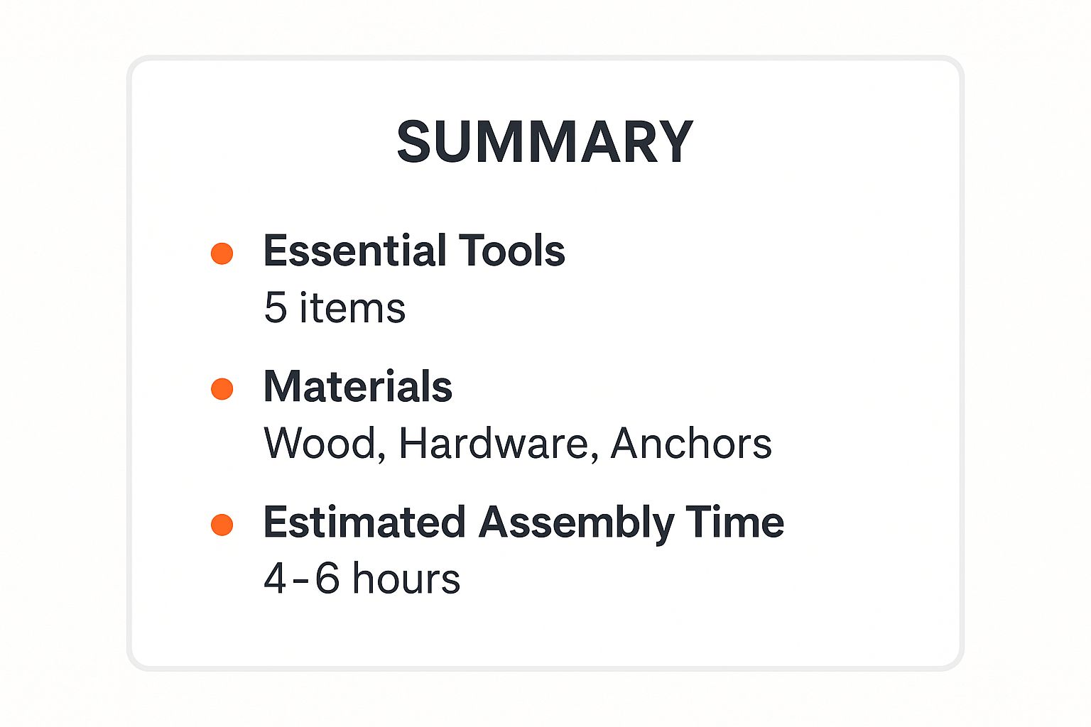 Infographic about outdoor playset installation