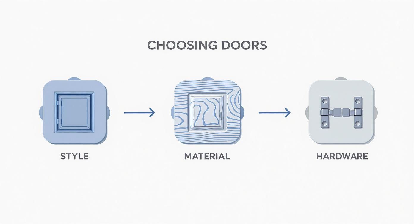 Infographic about adding doors to bookcase