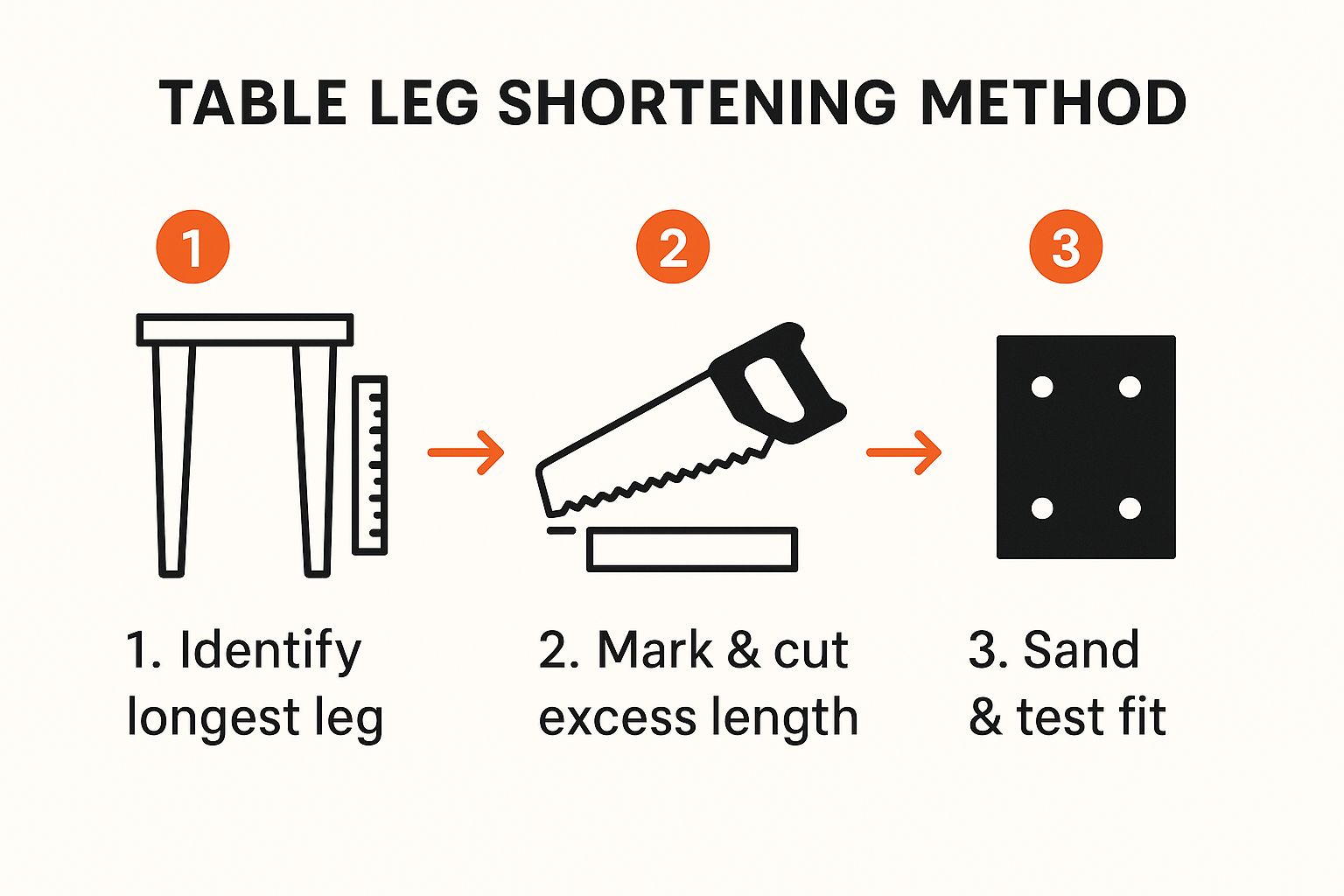 Table Leg Shortening Method