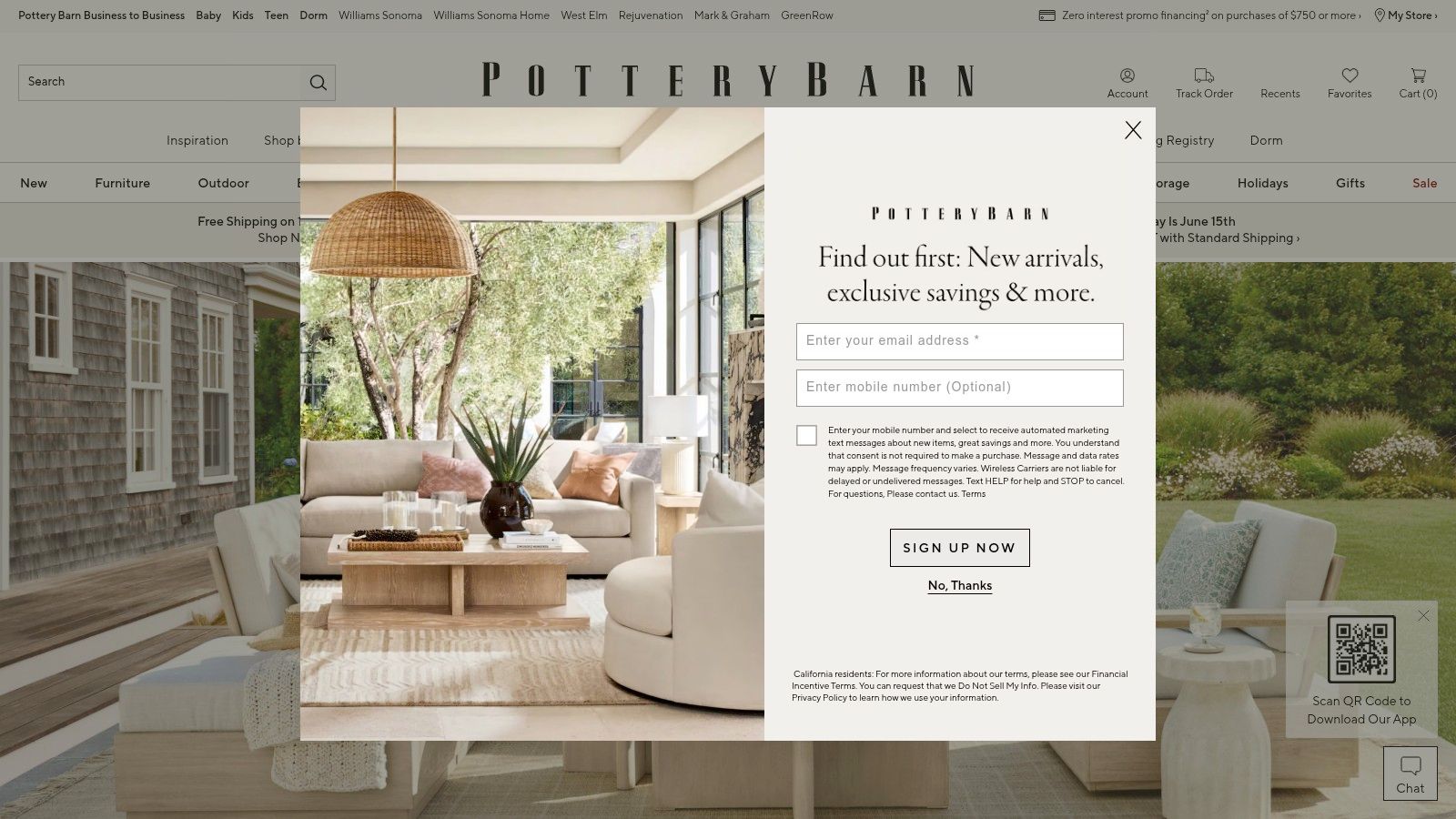 Pottery Barn Manhattan Leather Armchair with Ottoman