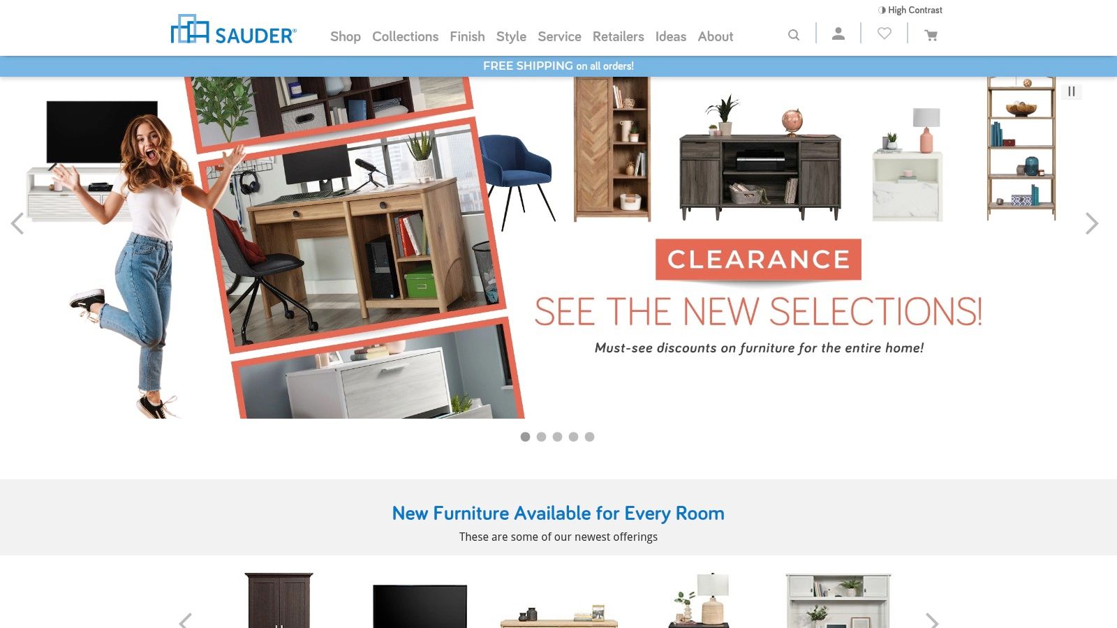 Sauder Select 5-Shelf Bookcase with Doors and Drawer