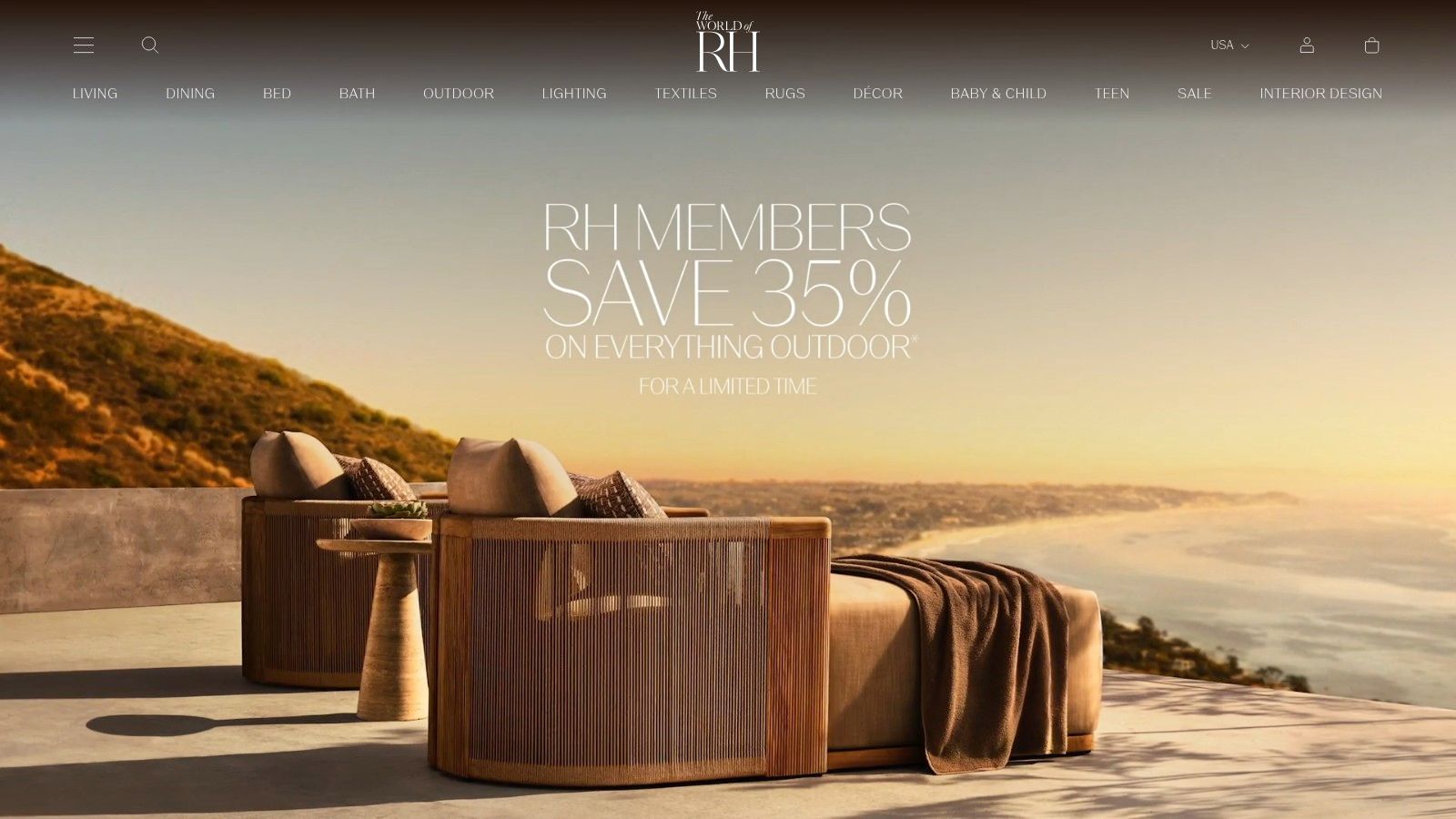 Restoration Hardware Cloud Modular Chair with Ottoman