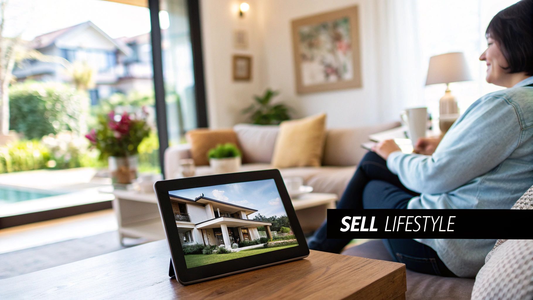 A real estate agent filming a property video on their smartphone.