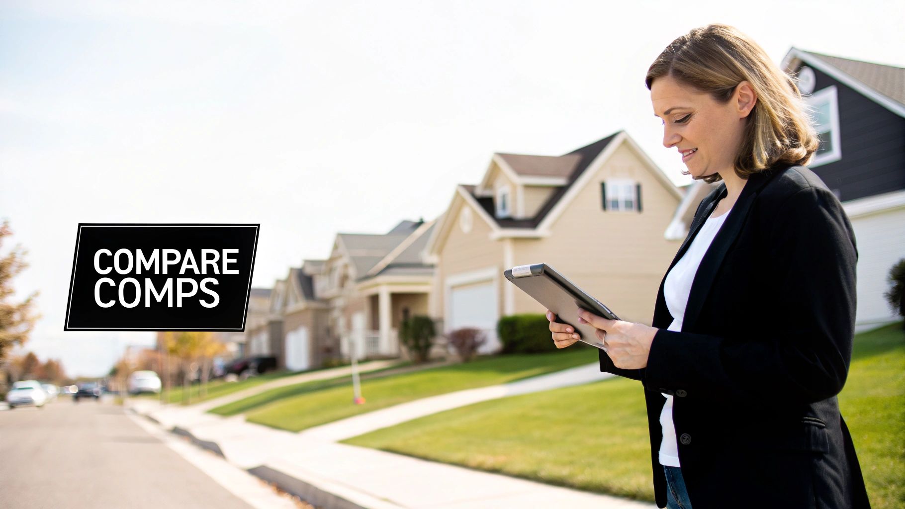 Map showing comparable properties around a subject property