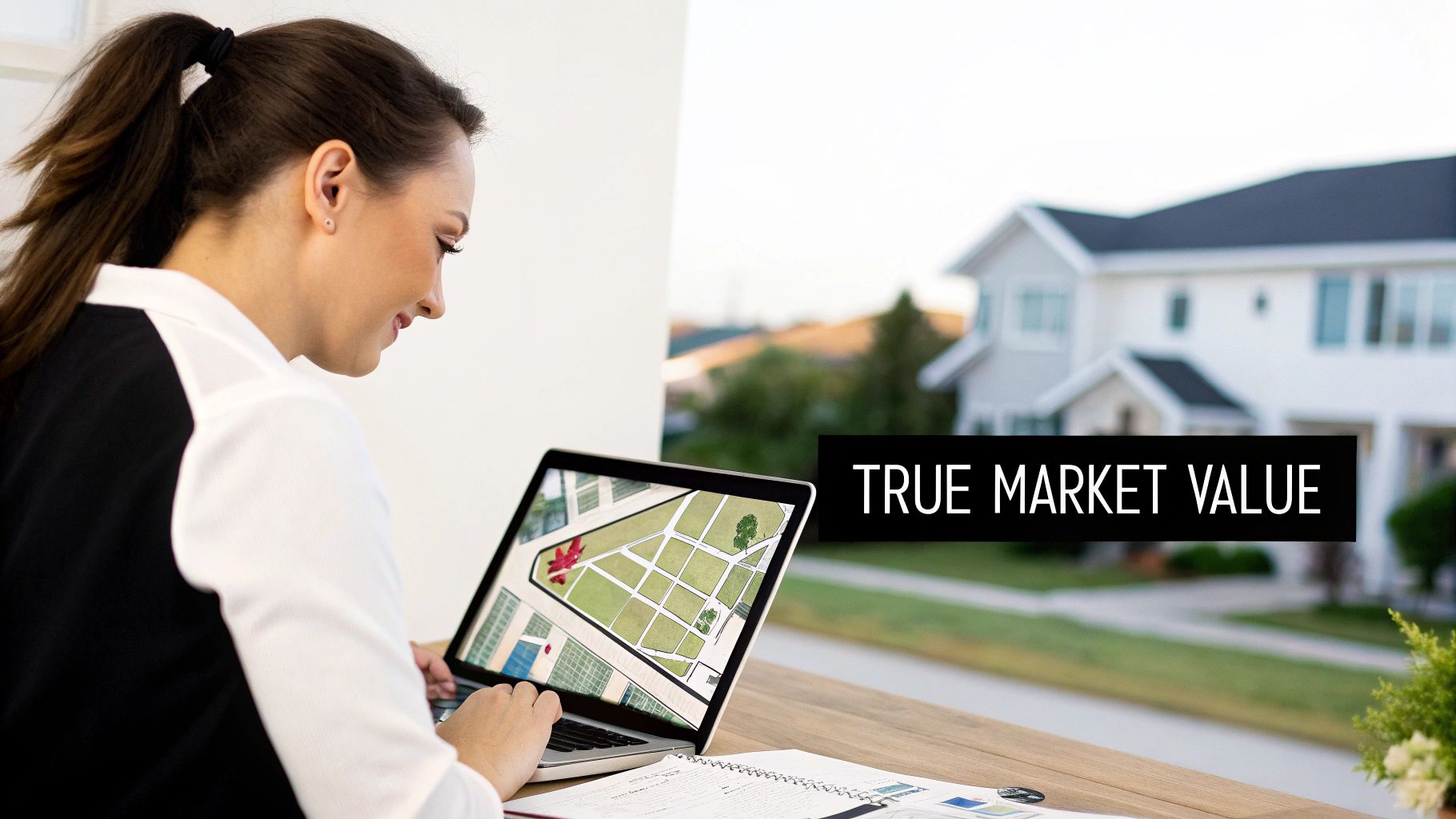 A modern home with large windows and a clean, landscaped front yard, symbolizing an ideal property for valuation.