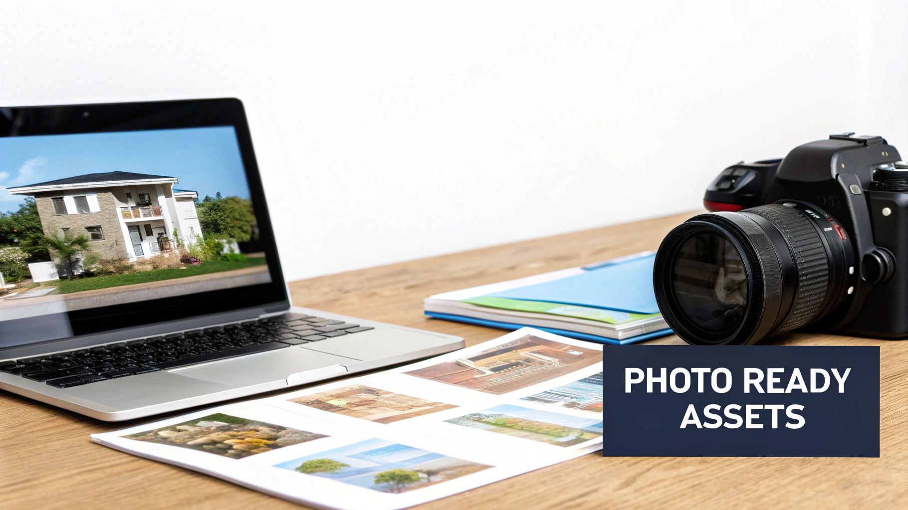 A well-organized folder of high-resolution real estate photos on a computer screen, ready for editing.