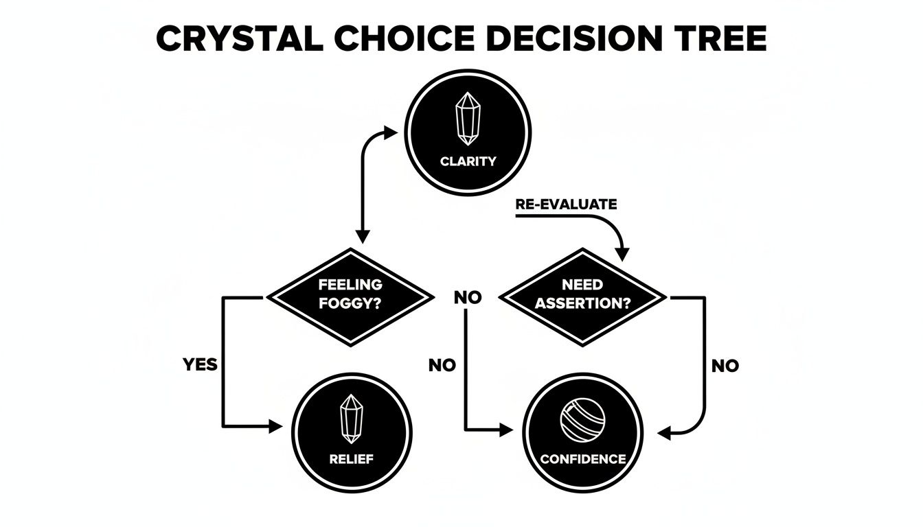 Infographic about meditating with crystals